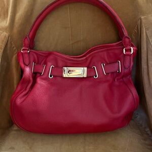 Burberry Handbag - Red, Pebble Leather